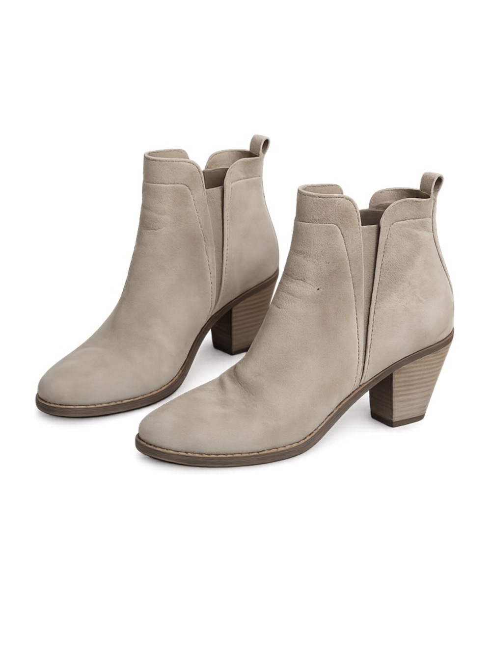 Women's Lucky Brand Beige Suede Ankle Boots Size 7.5